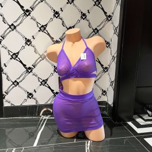 2pc Mesh Skirt Purple